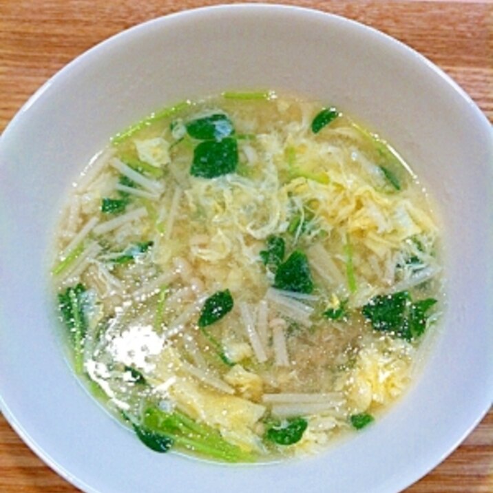 えのきと豆苗のふんわり卵スープ レシピ 作り方 By Jammaman 楽天レシピ えのきと豆苗のふんわり卵スープ レシピ 作り方 By Jammaman 楽天レシピ